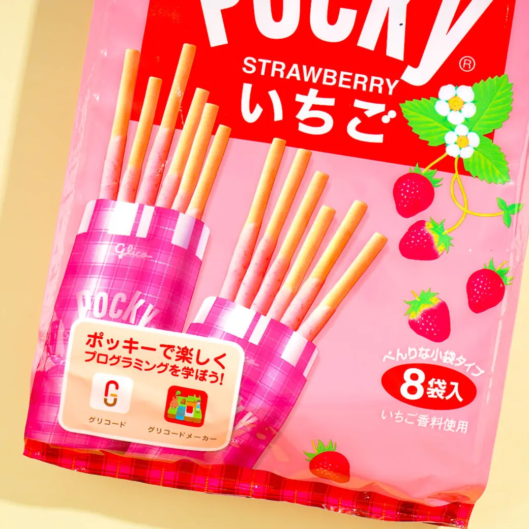 Giant Strawberry Pocky Biscuit Sticks Pack - 8 pcs