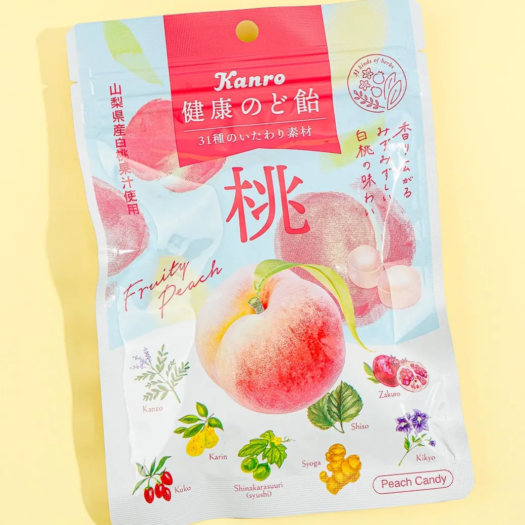 Kanro Healthy Throat Lozenge - Peach