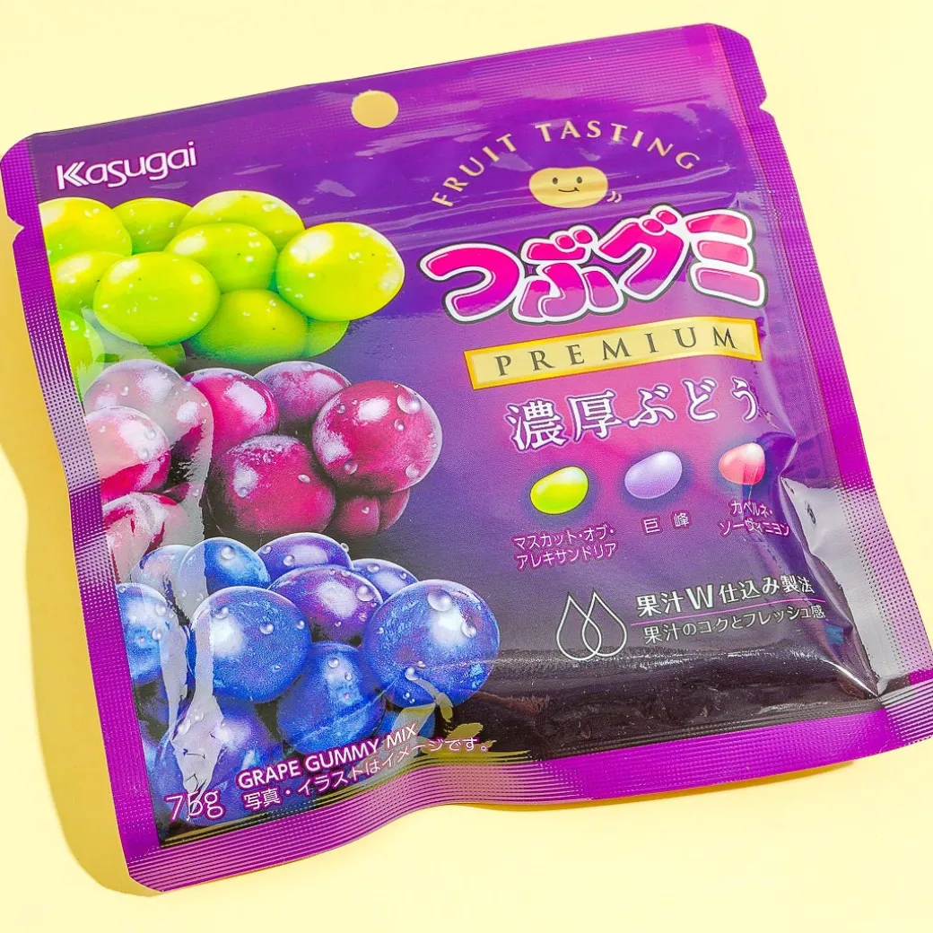 Kasugai Tsubu Premium Gummy Candy - Rich Grapes