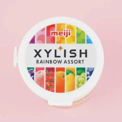 Meiji Xylish Rainbow Assorted Fruit Gum Bottle
