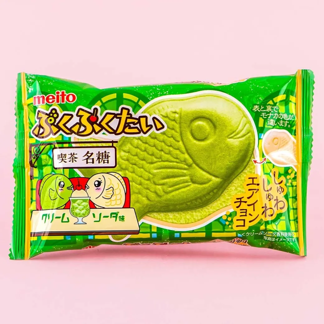 Meito Puku Puku Tai Fish Shaped Wafer - Cream Soda