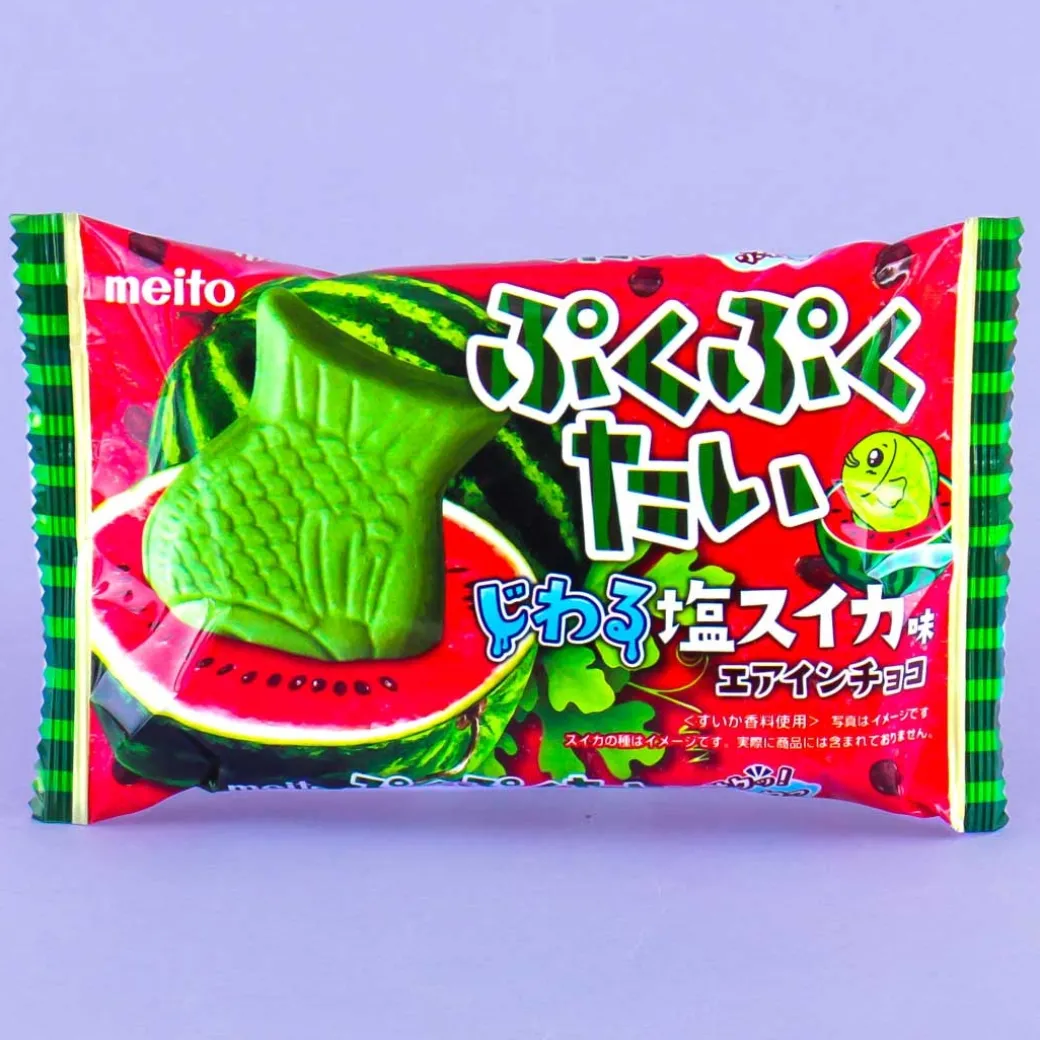 Meito Puku Puku Tai Fish Shaped Wafer - Watermelon