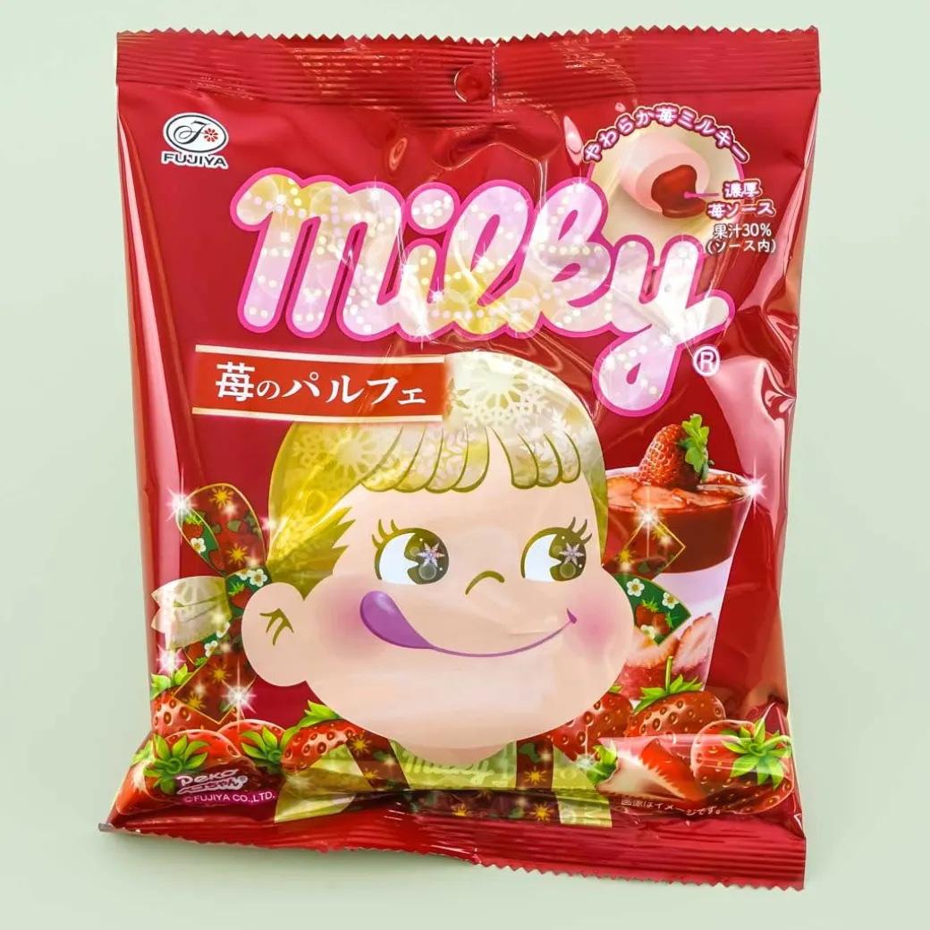 Milky Peko-Chan Candy - Strawberry Parfait