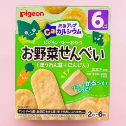 Pigeon Baby Energetic Up Ca Rice Crackers - Spinach & Carrot
