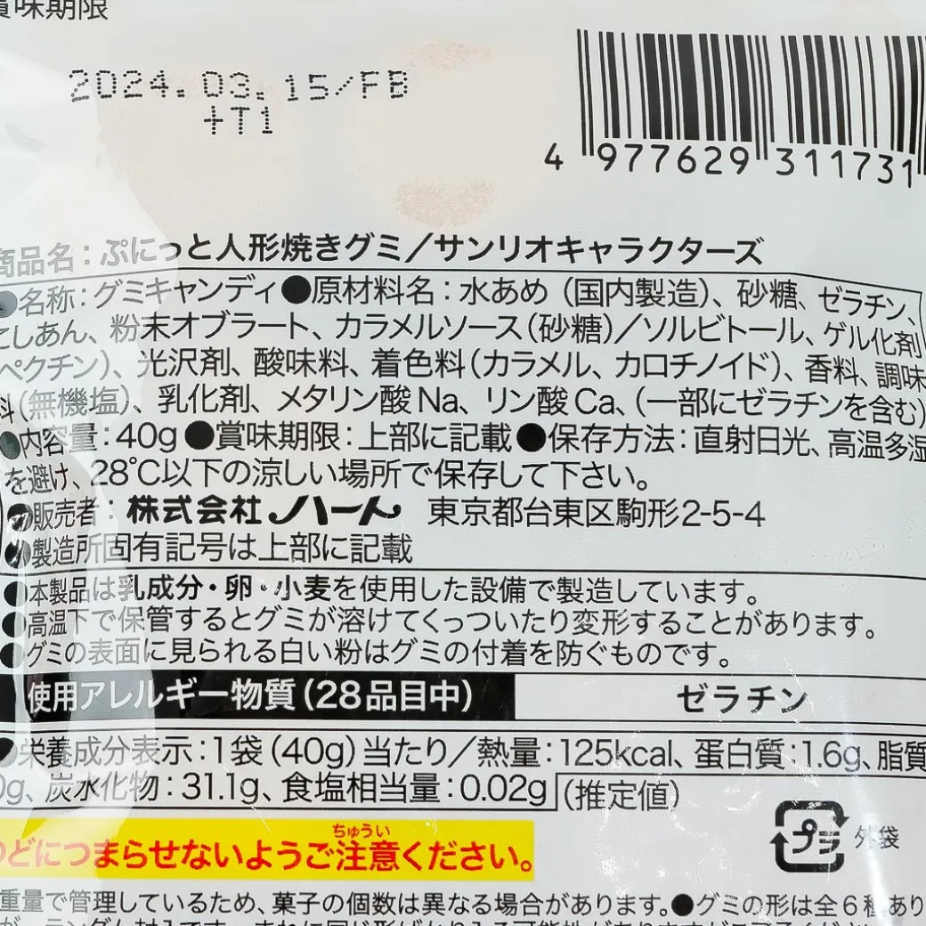 Sanrio Characteres Ningyo-yaki Gummy Candy