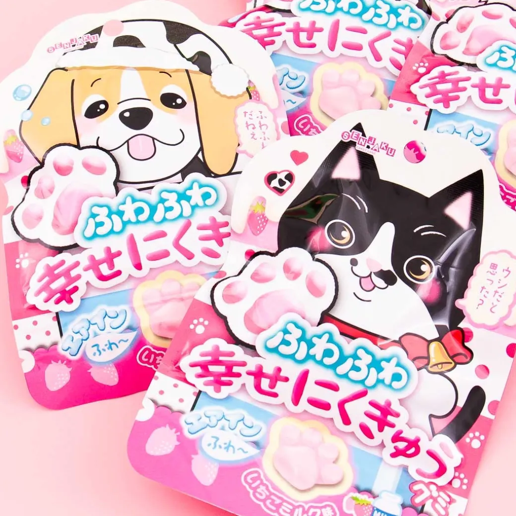 Senjaku Happy Nikukyu Paw Gummy - Strawberry Milk