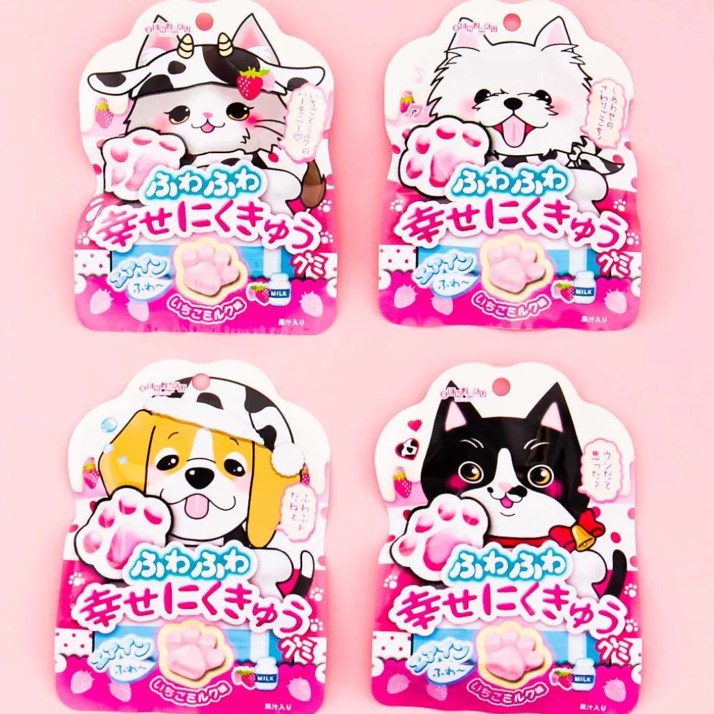 Senjaku Happy Nikukyu Paw Gummy - Strawberry Milk